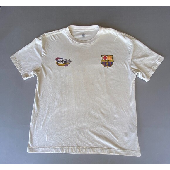 FCB Barcelona Other - FC Barcelona FCB Men's Large Cream Graphic T-Shirt Barça Soccer
